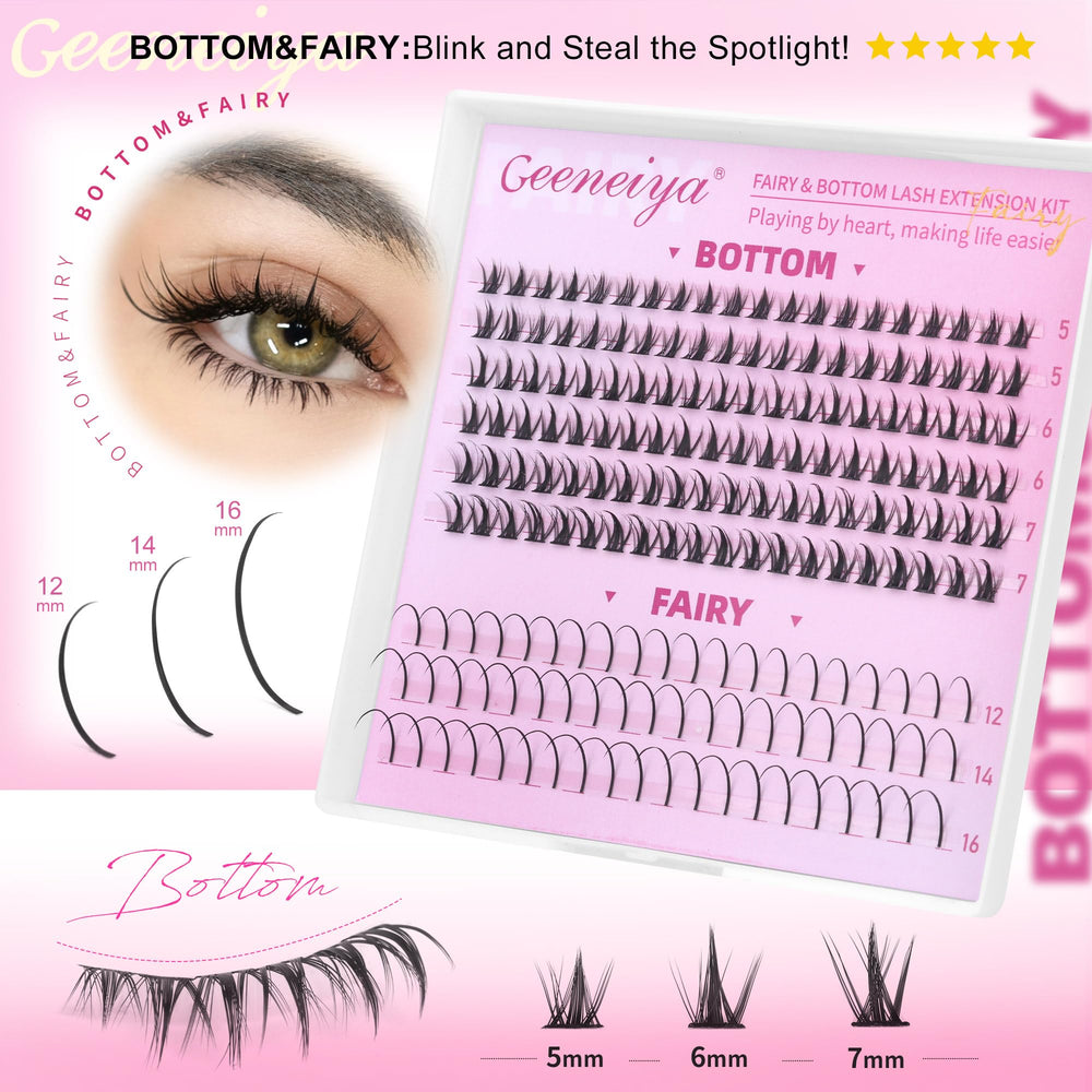 Geeneiya Mermaid lash clusters for tapered, fluttery lashes with natural lift.