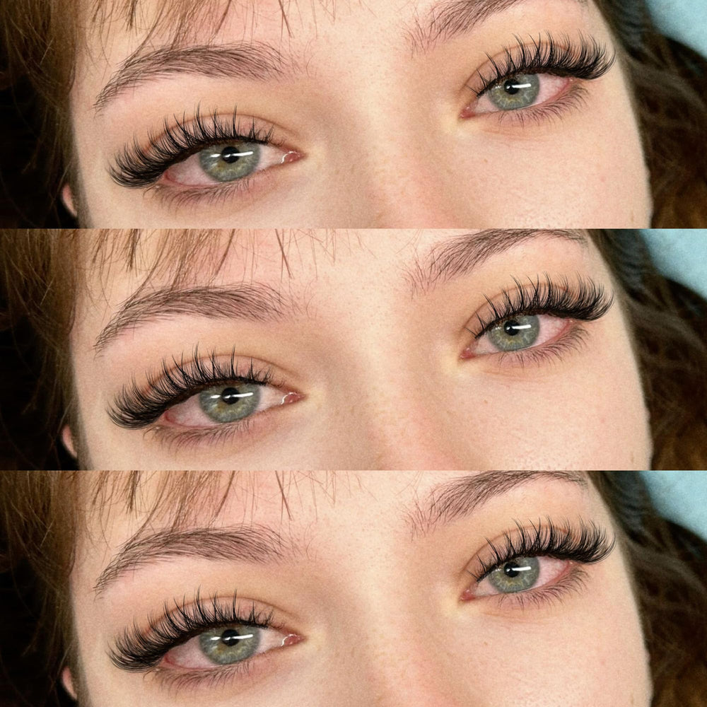 Geeneiya seamless fit clusters blending with natural lashes for a natural look.