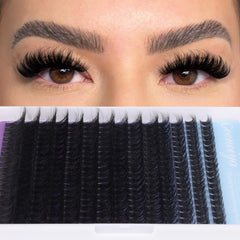 Geeneiya silk mink cluster lashes with lightweight, matte finish.
