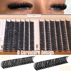 Geeneiya tapered-design lash clusters blend for a soft finish.