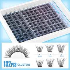 Geeneiya lash clusters image highlighting waterproof, durable fibers for daily wear.