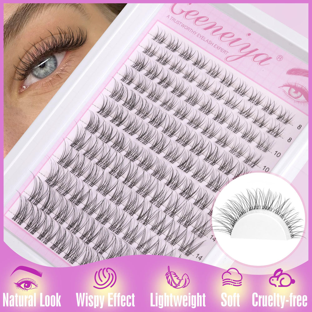 Geeneiya wispy 3D lash extensions 8-16mm for cat-eye or classic looks