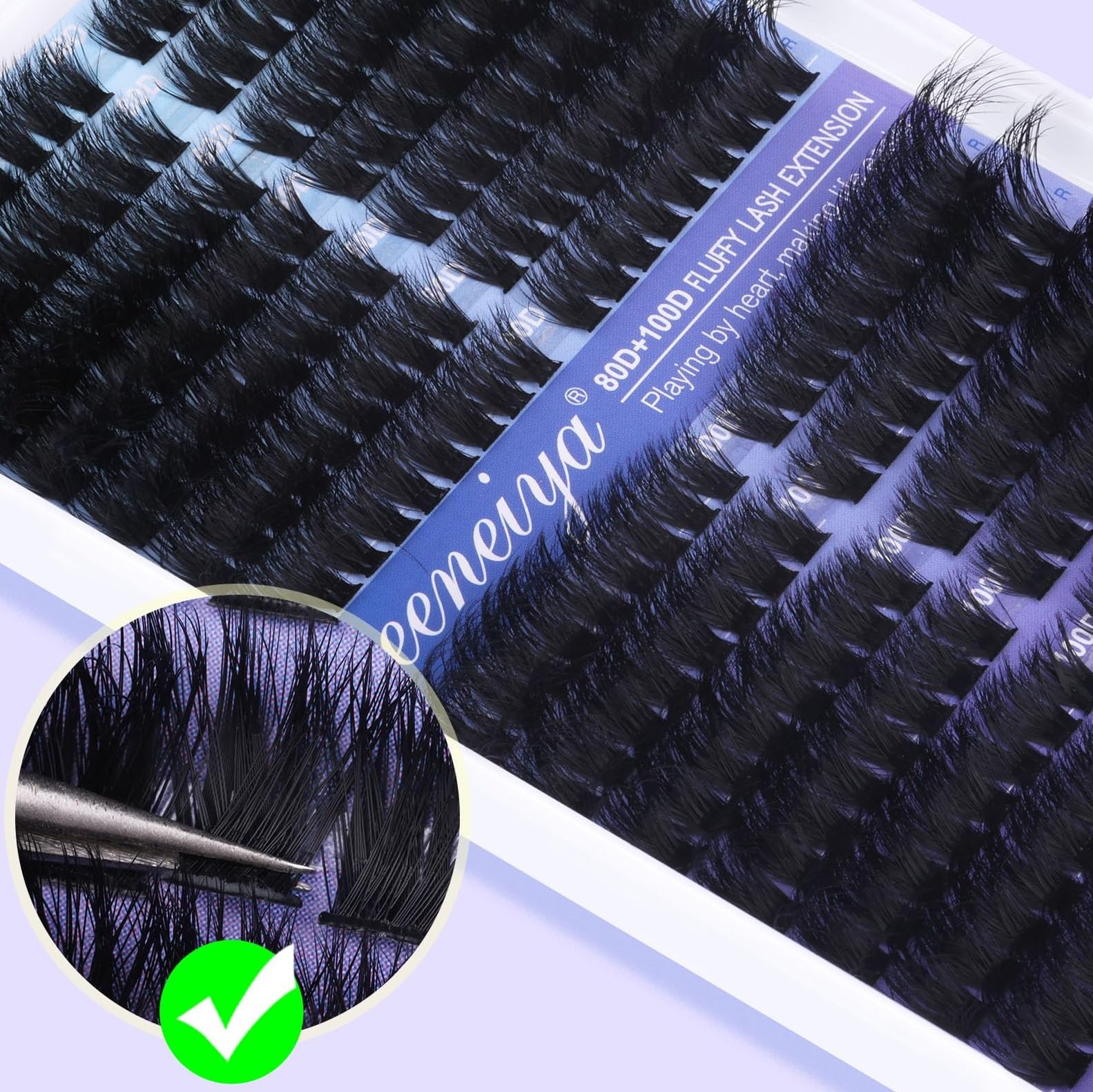 Geeneiya wispy cluster lashes are lightweight and comfortable for all-day wear.