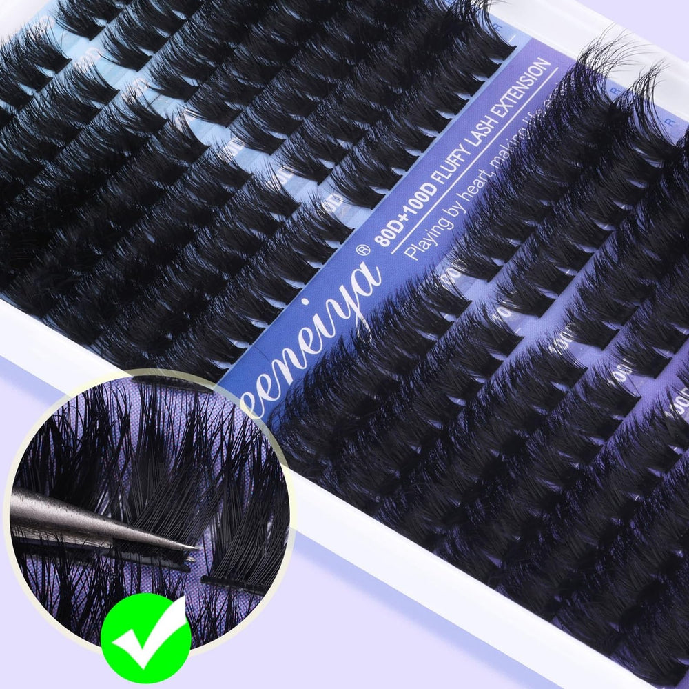 Geeneiya wispy cluster lashes are lightweight and comfortable for all-day wear.