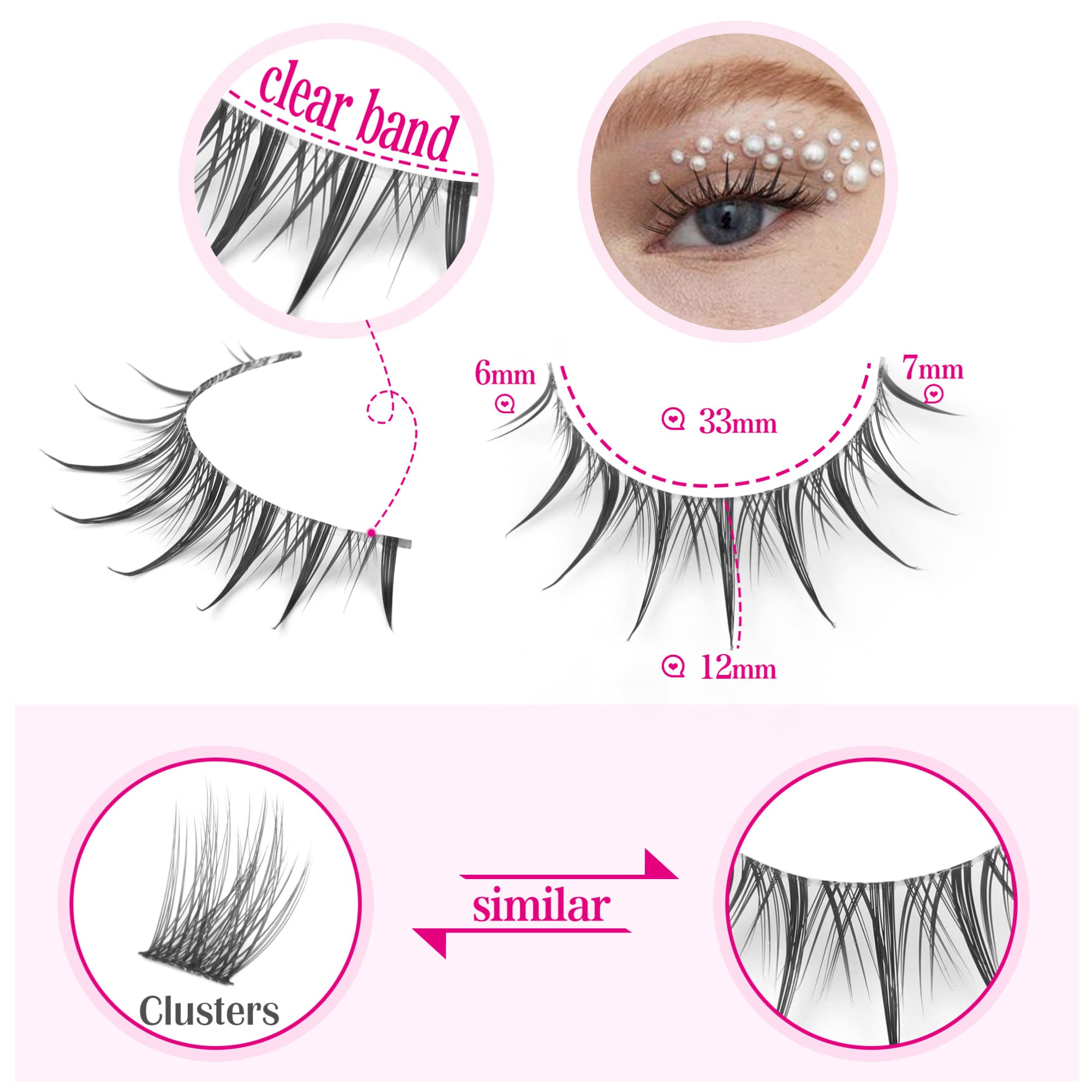Geeneiya wispy manga clusters pack adding volume and texture to eyes.