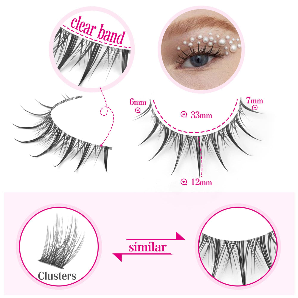 Geeneiya wispy manga clusters pack adding volume and texture to eyes.