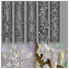 Gehaiwo 3D Flowers Nail Mold showing detailed floral design for chic nail charms