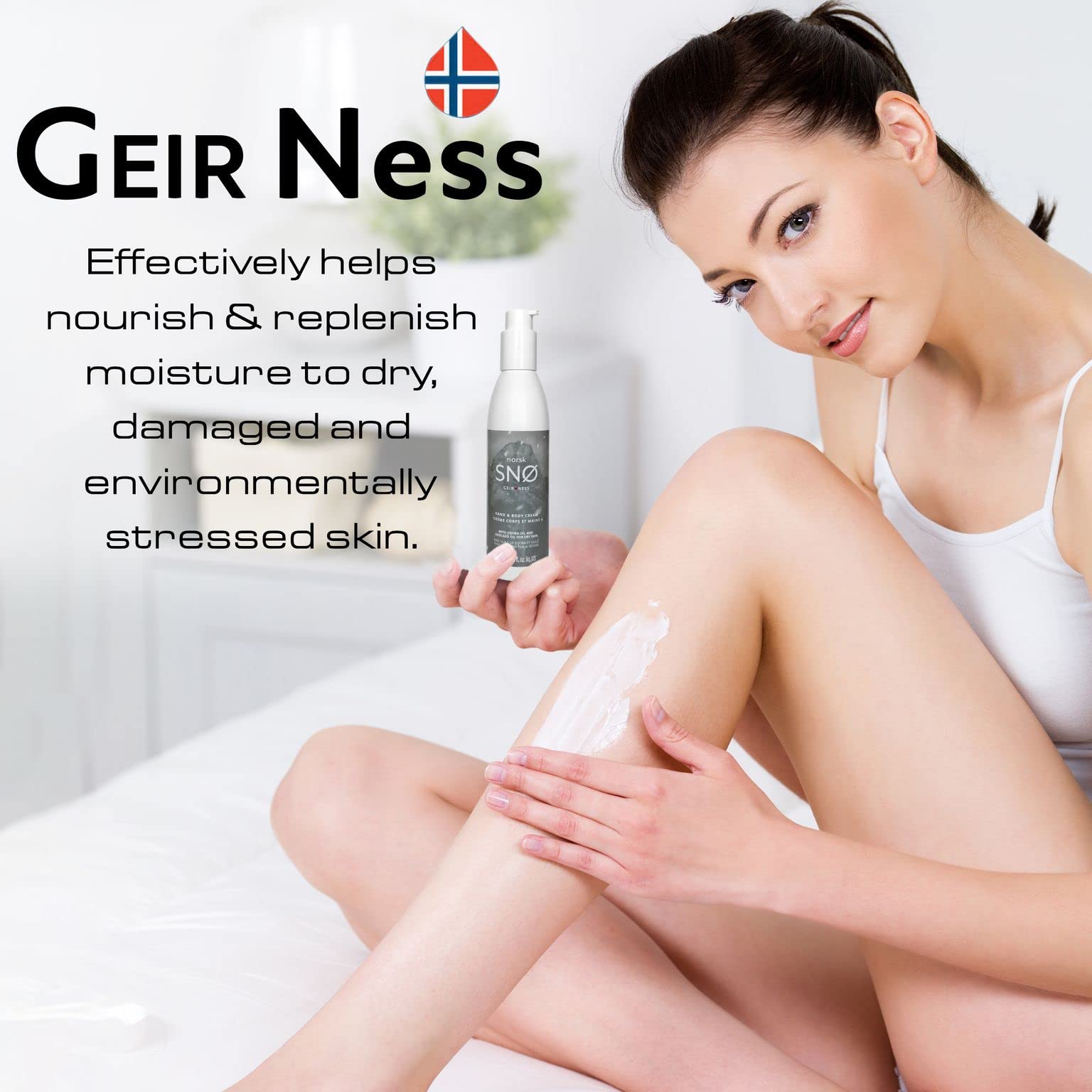 Geir Ness Norsk Sno cream texture closeup showing non-greasy finish.