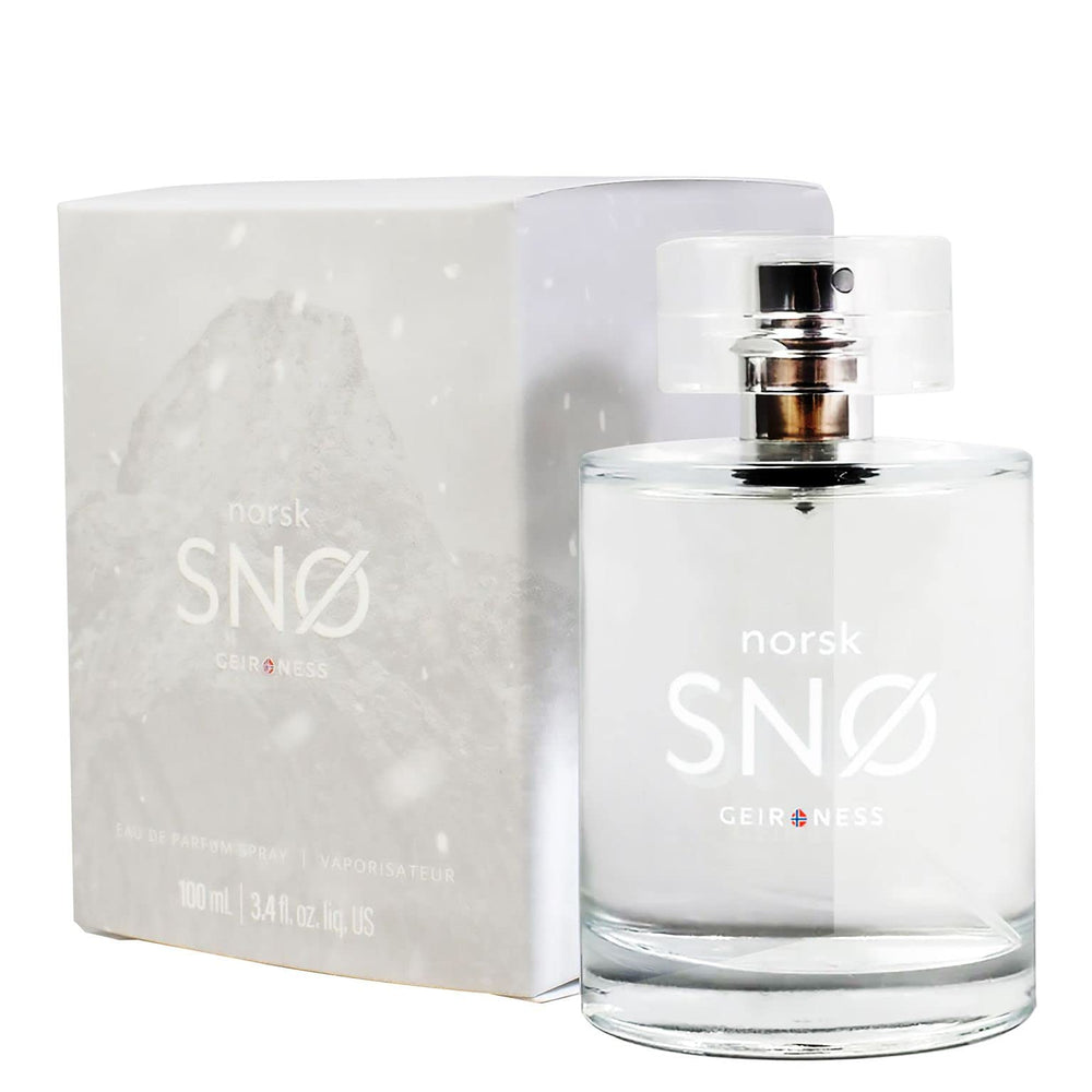 Geir Ness Norsk Snø unisex perfume setup on a clean display