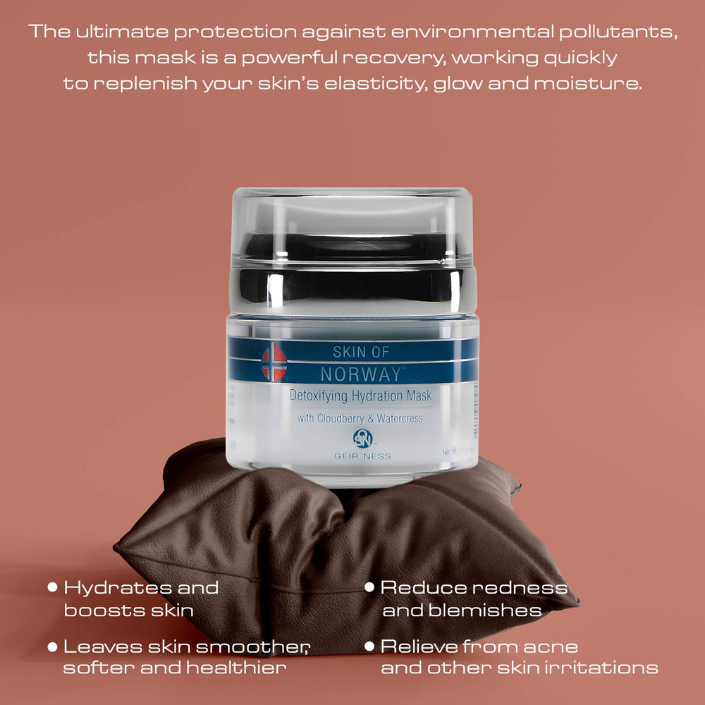 Geir Ness Skin of Norway detox mask jar close-up for daily ritual.