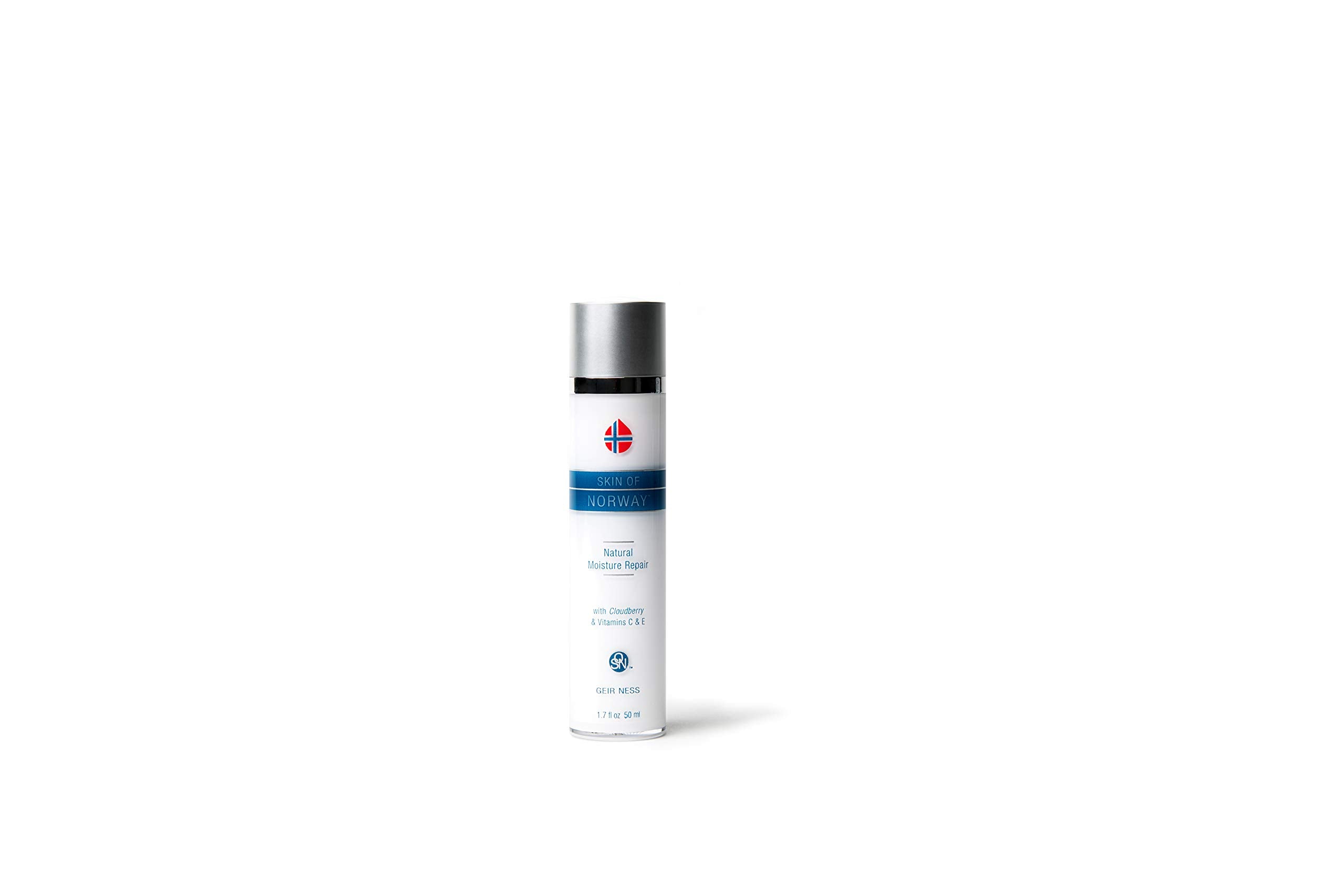 Geir Ness Skin of Norway bottle pour for daily hydration and dry-skin relief