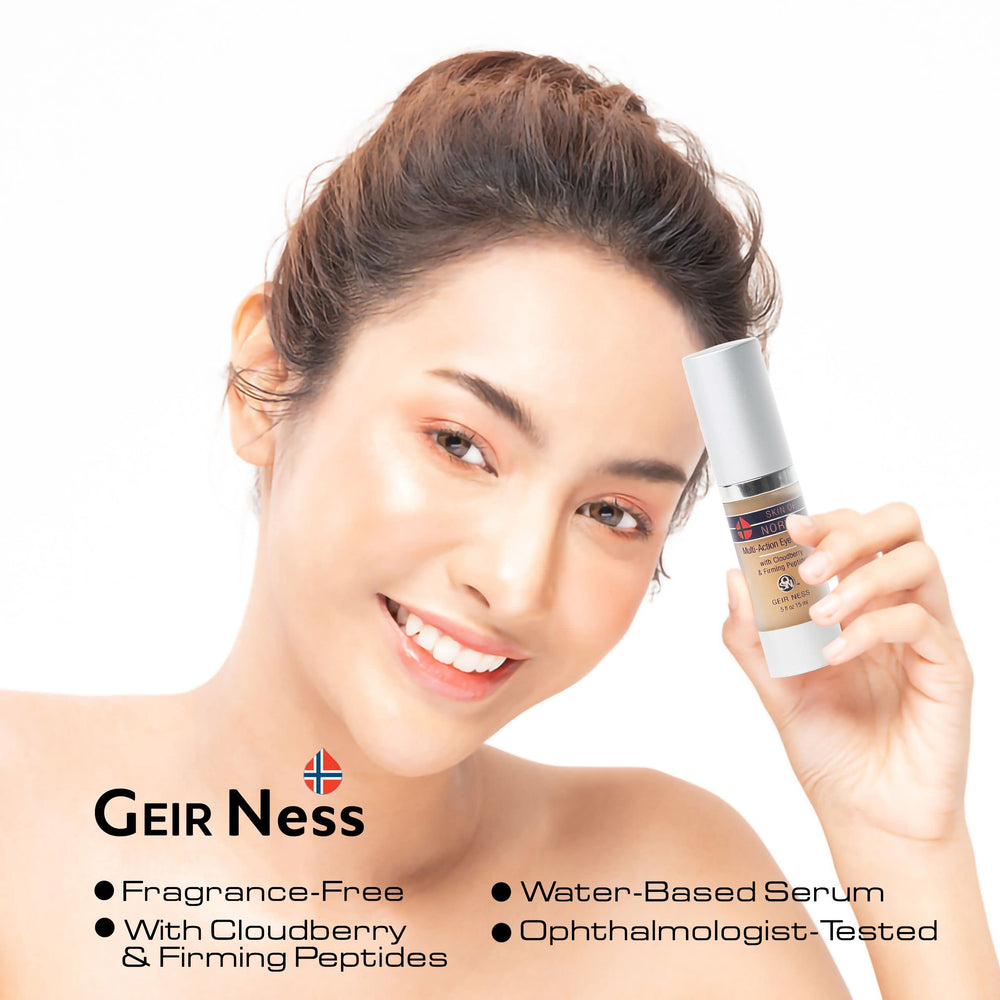 Geir Ness daily-use eye serum is ophthalmologist-tested and gentle.