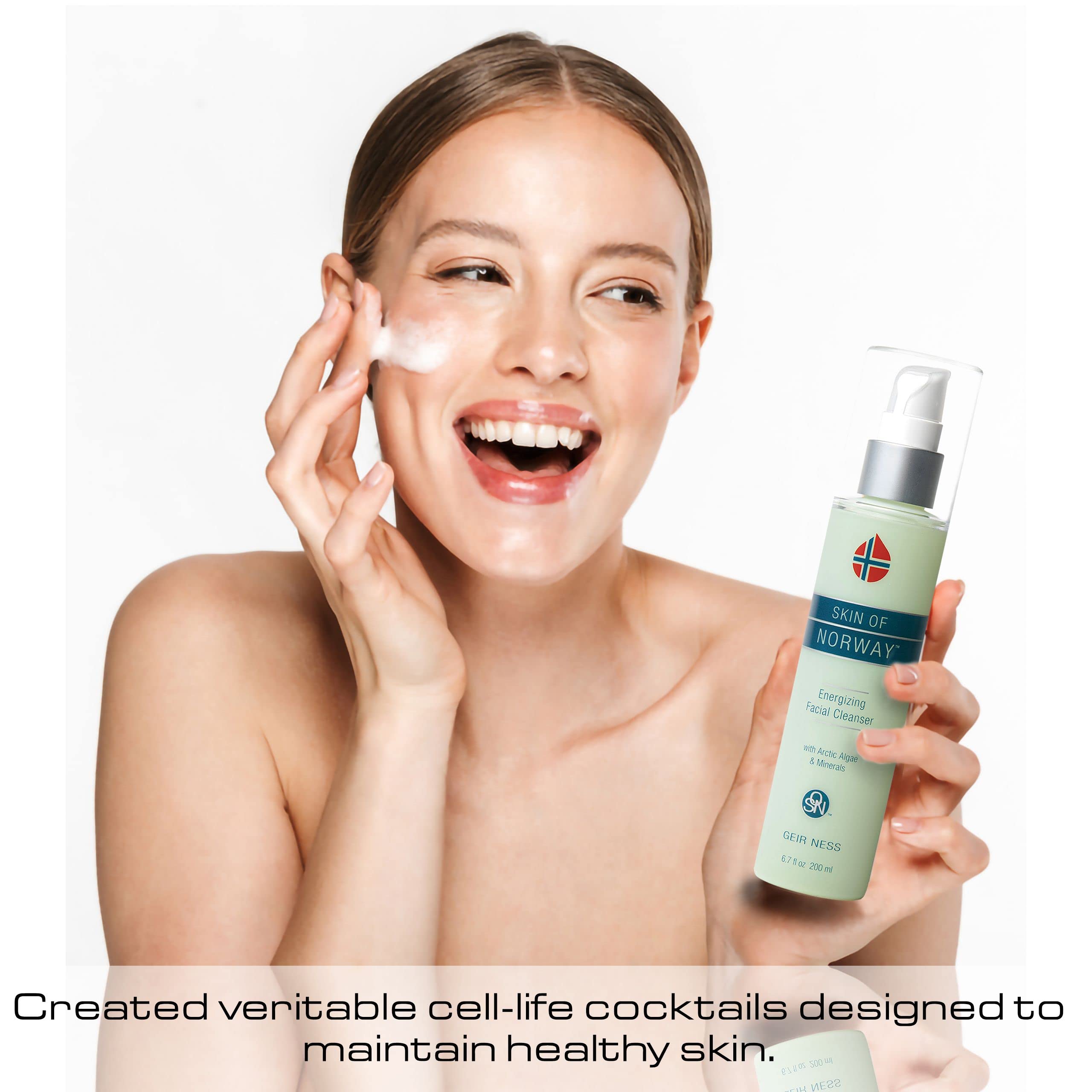 Geir Ness soap-free, water-activated gel packaging close-up for daily use.