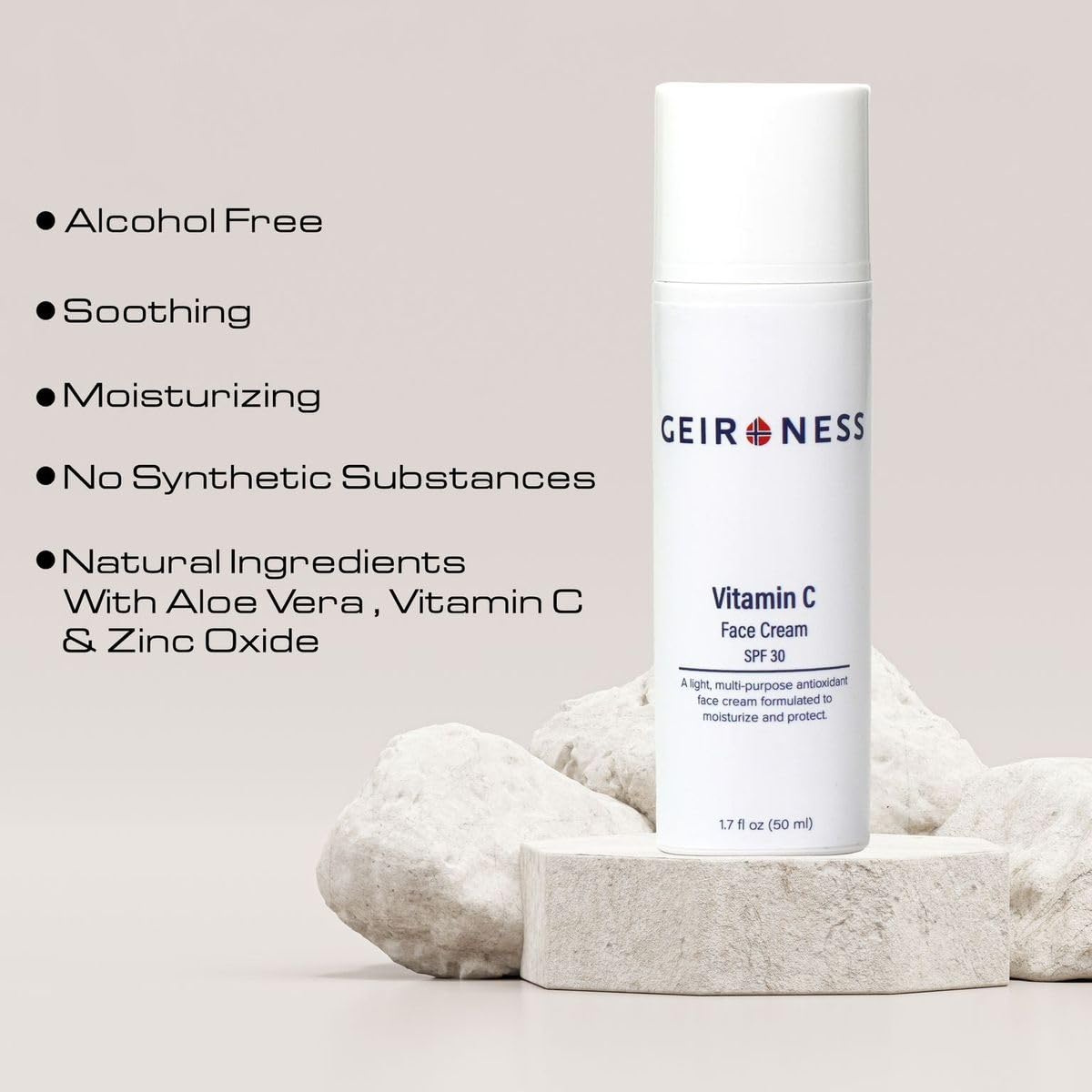 Geir Ness Vitamin C Day Cream packaging detail highlighting SPF 30