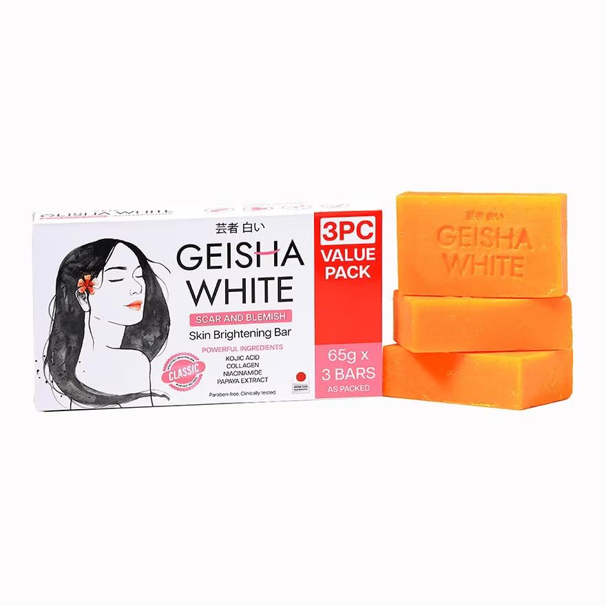 Geisha White Classic Soap Bar pack front view for daily cleansing.