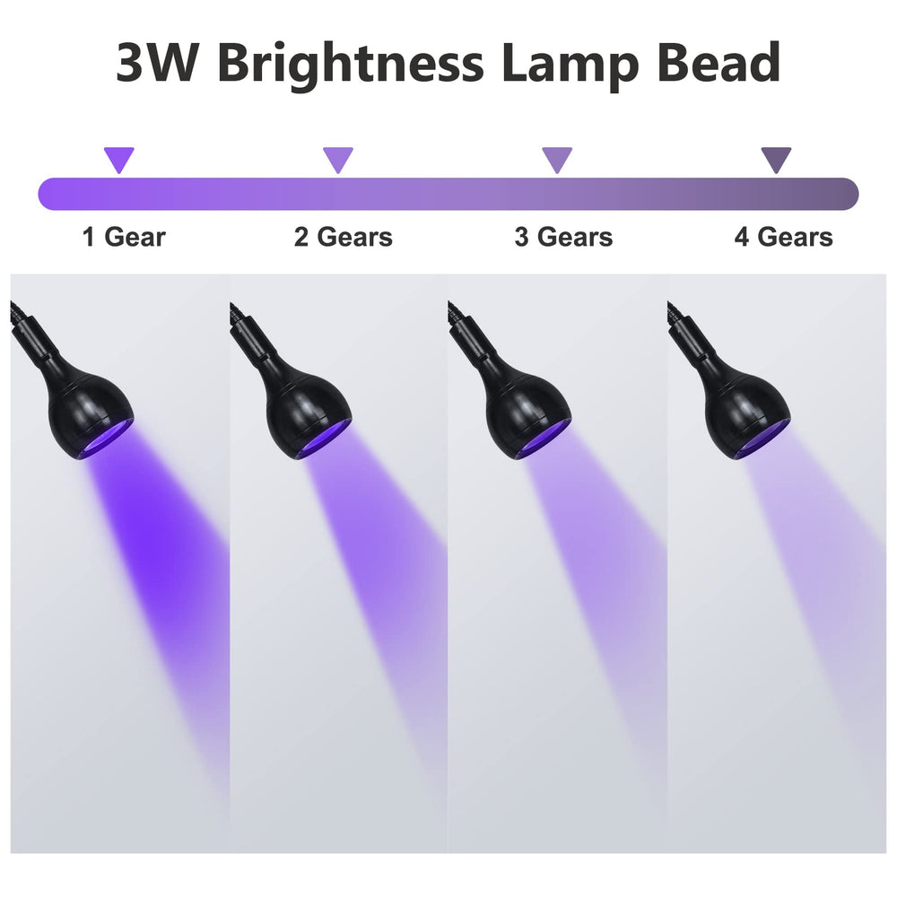 Geisofu UV nail lamp with secure clip stand for stable, hands-free use.