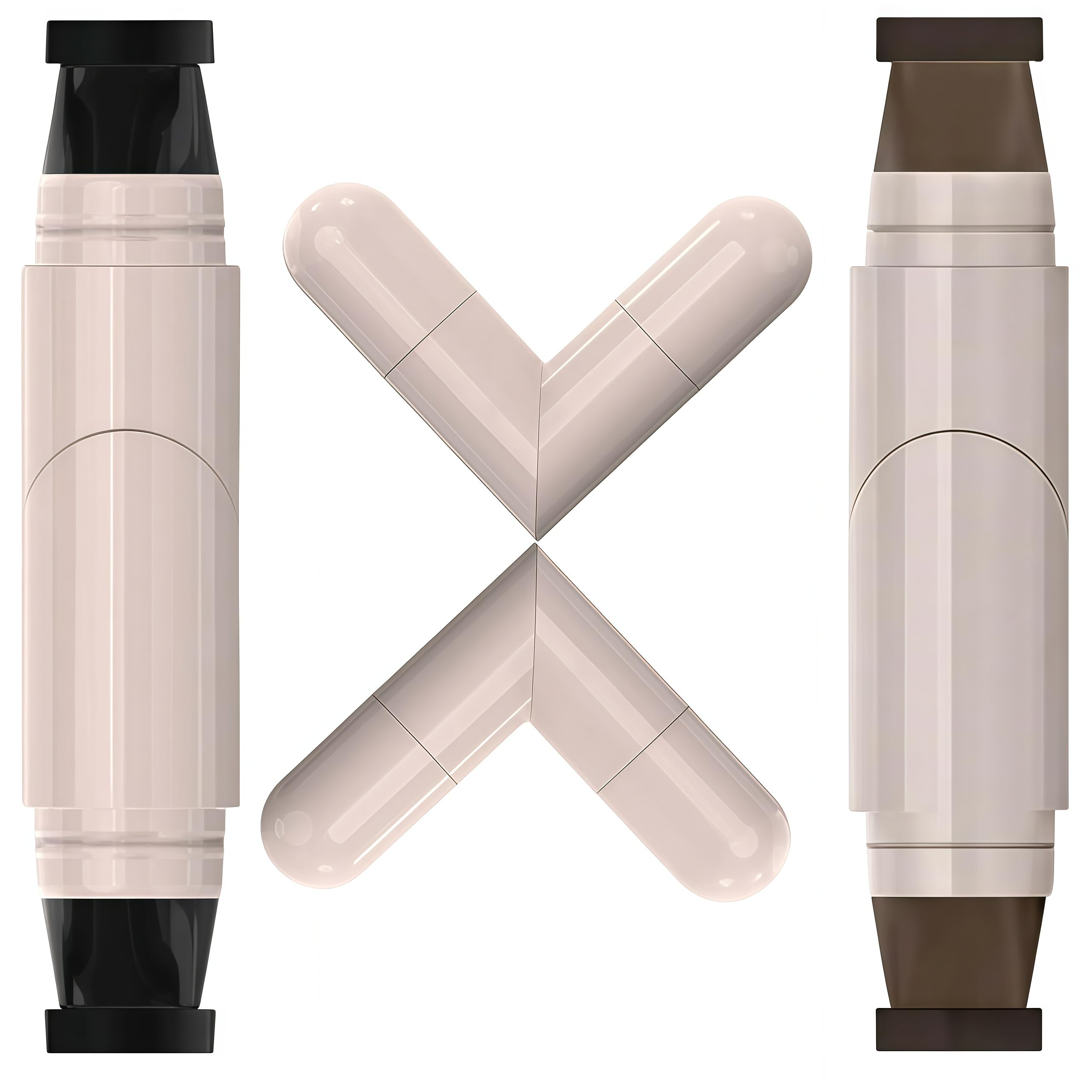 2 Pcs Gel Eyeliner Pencil Set with foldable stamp for precise wing tips.