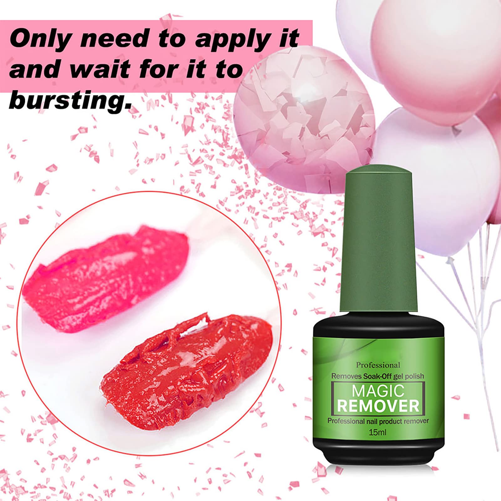 Green Gel Nail Polish Remover brush-on application for easy use