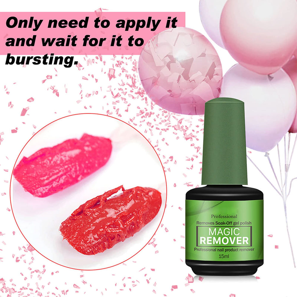 Green Gel Nail Polish Remover brush-on application for easy use