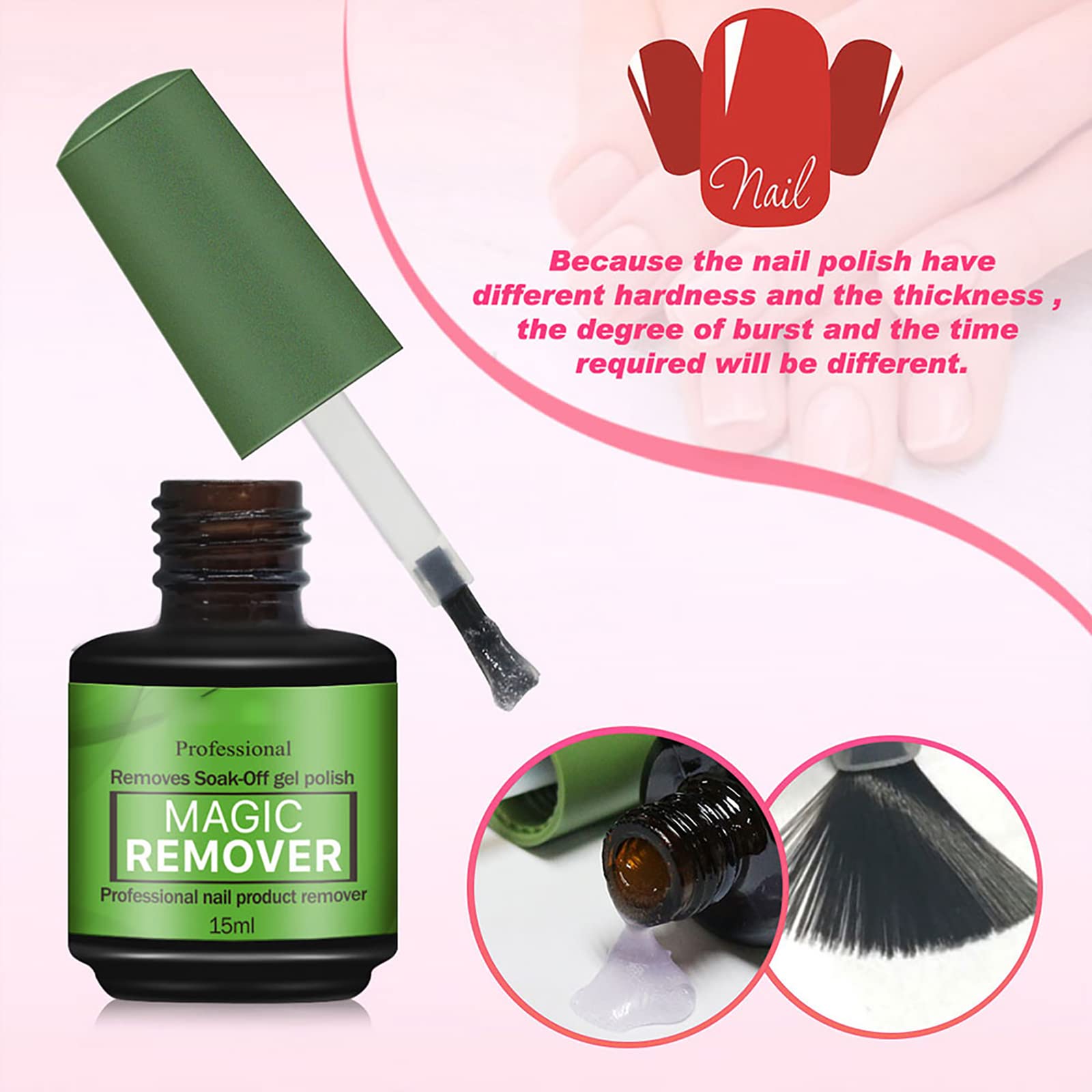 Green Gel Nail Polish Remover requires no foil for removal