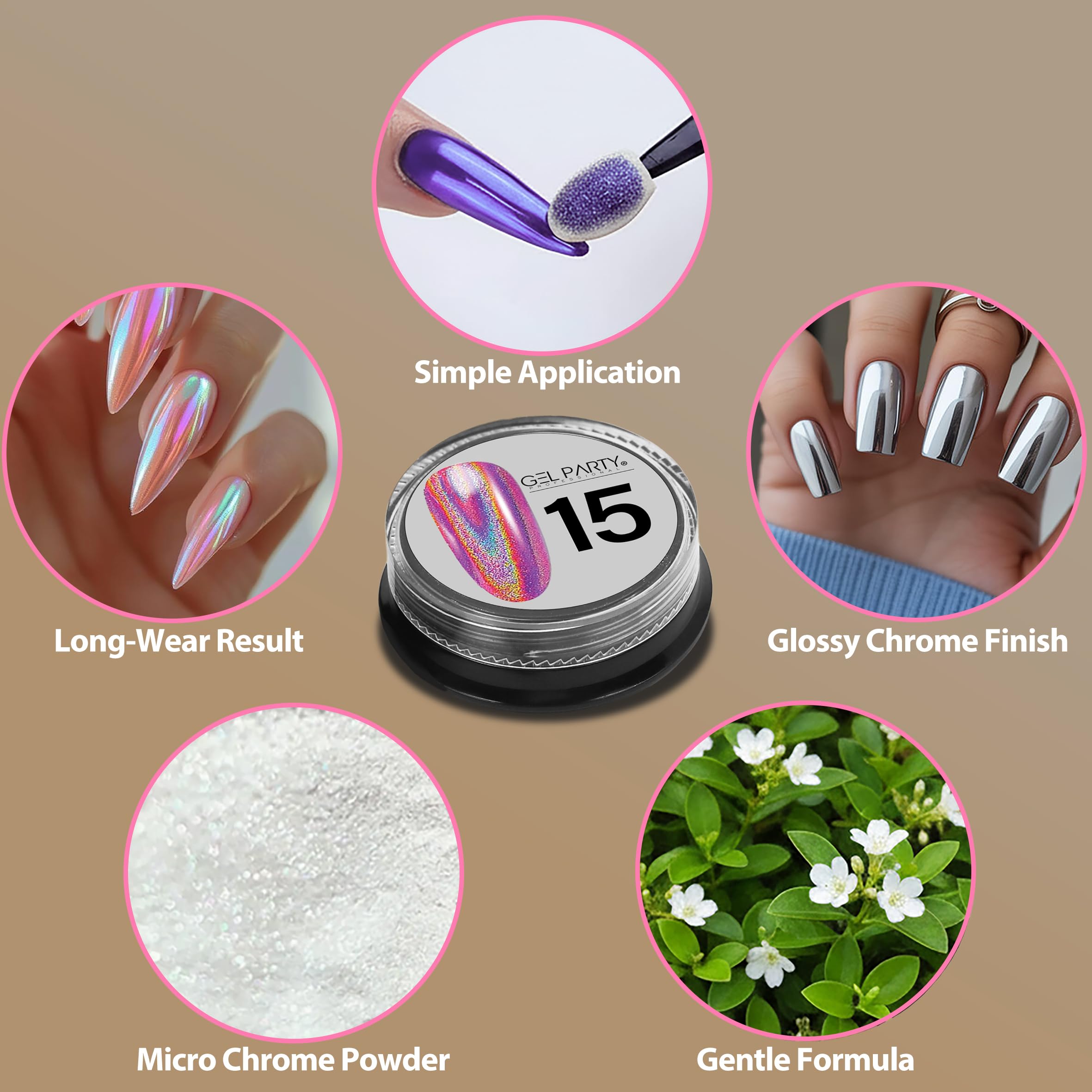 GEL PARTY long-lasting finish resists chips with top coat.