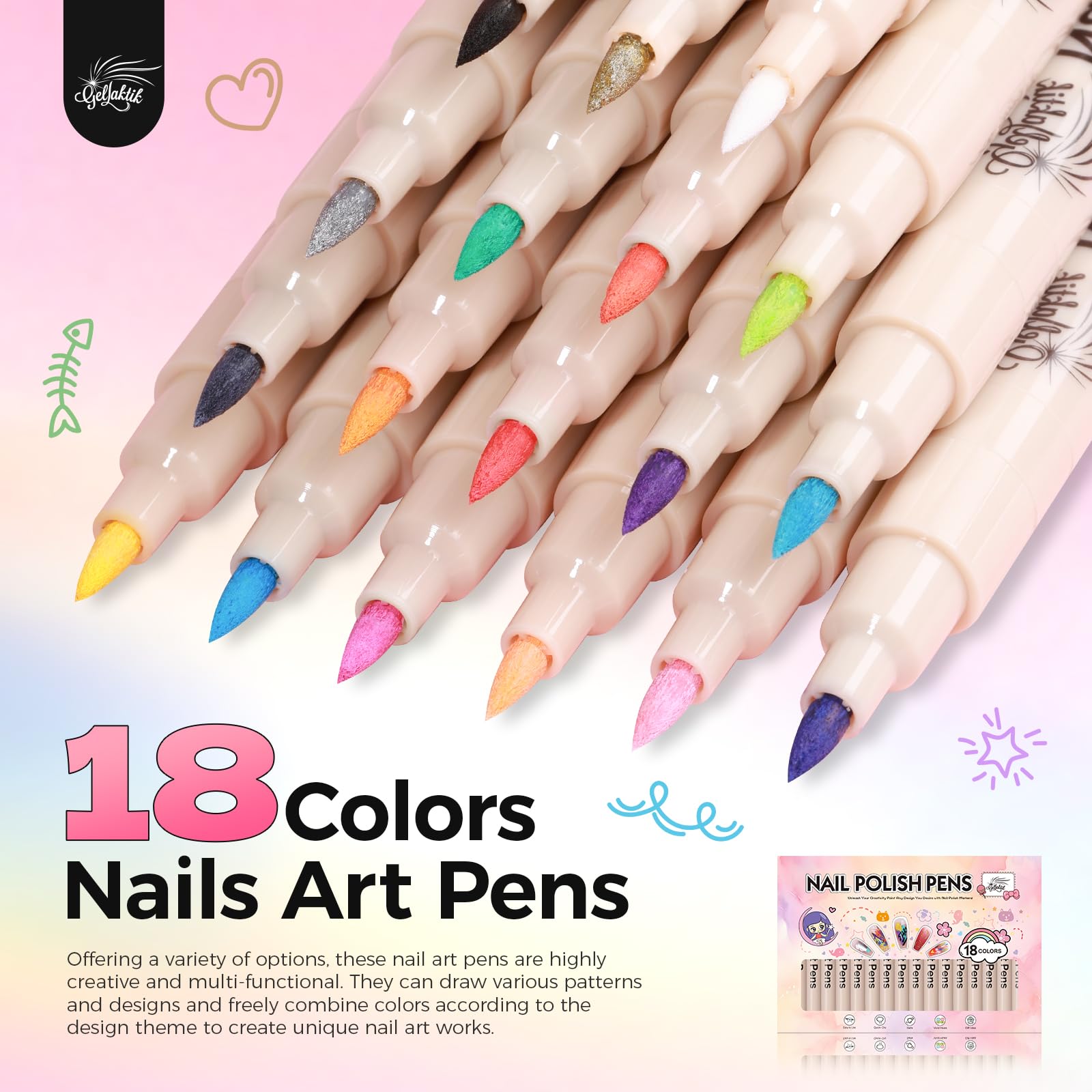 GELLAKTIK precision 0.7mm tip close-up for clean lines and fine details