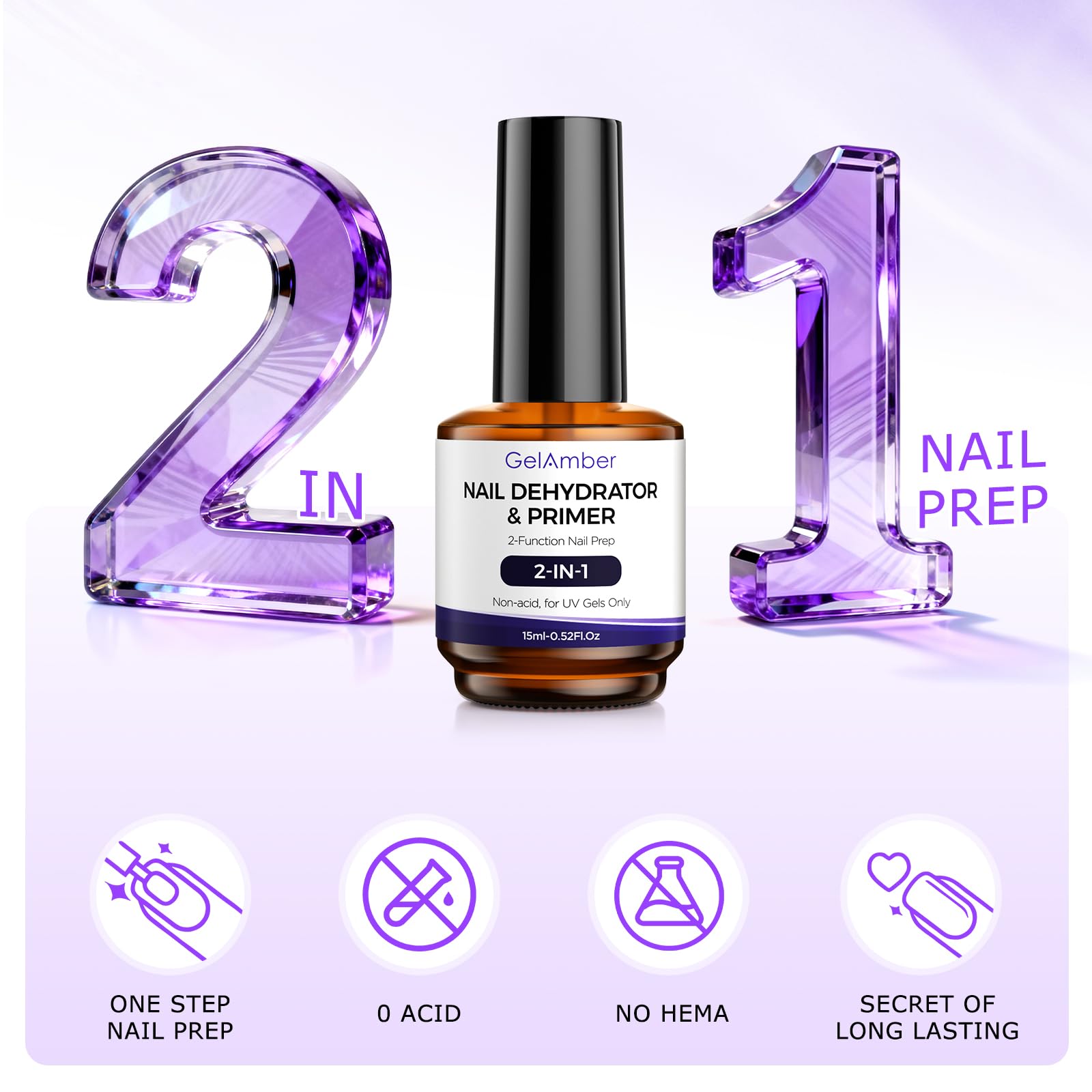 GELAMBER base coat 15ml bottle creates a smooth foundation for long wear