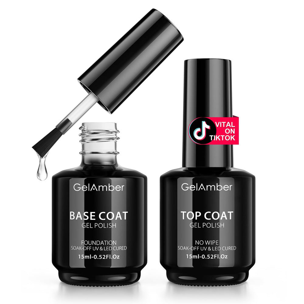 GELAMBER base coat bottle for strong adhesion and smooth nail prep