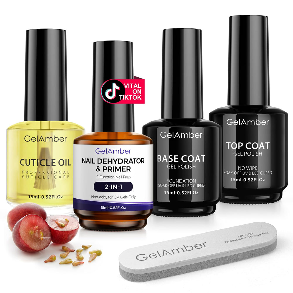 GELAMBER nail dehydrator and primer 2-in-1 bottle ready for flawless adhesion