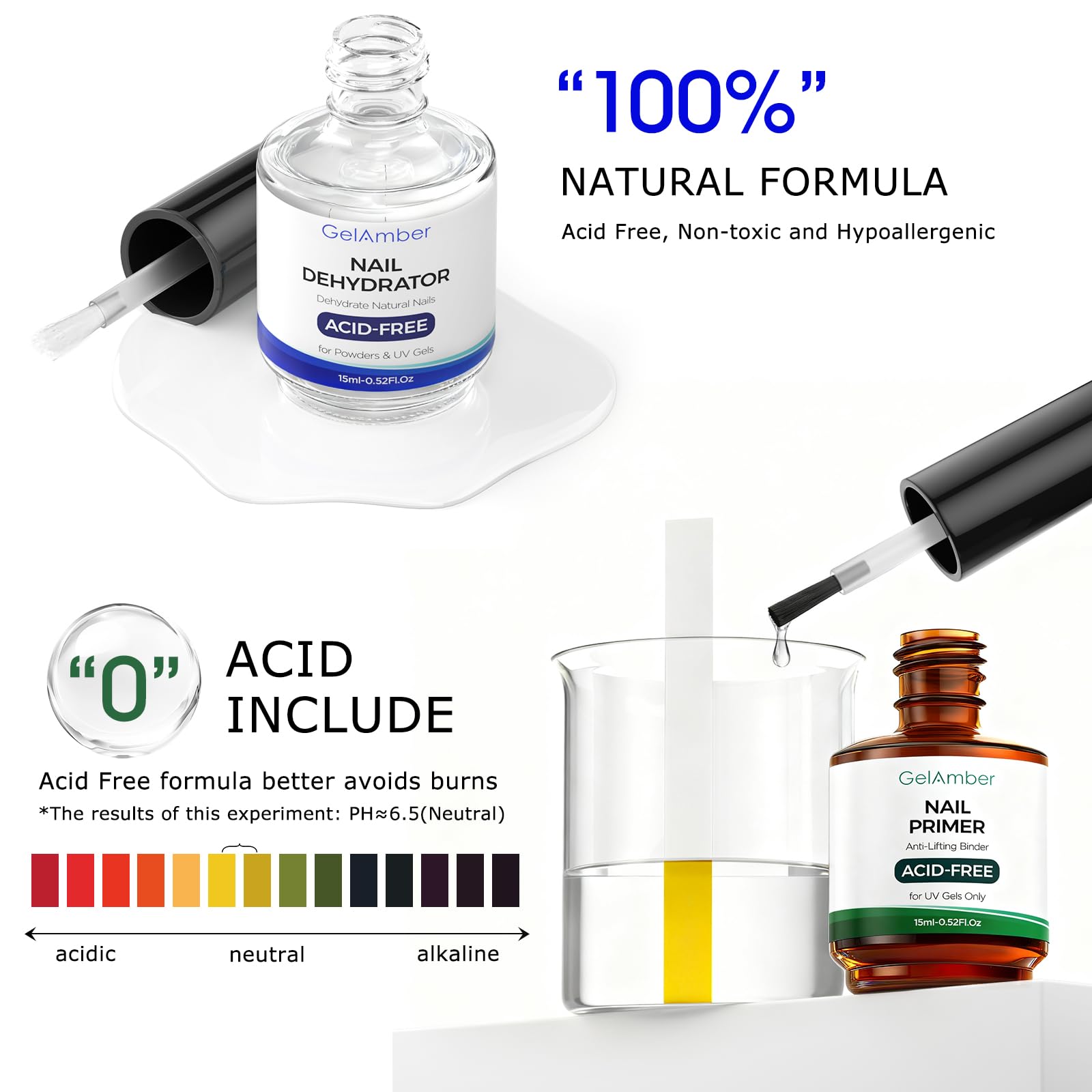 GELAMBER primer applied on nail for improved adhesion