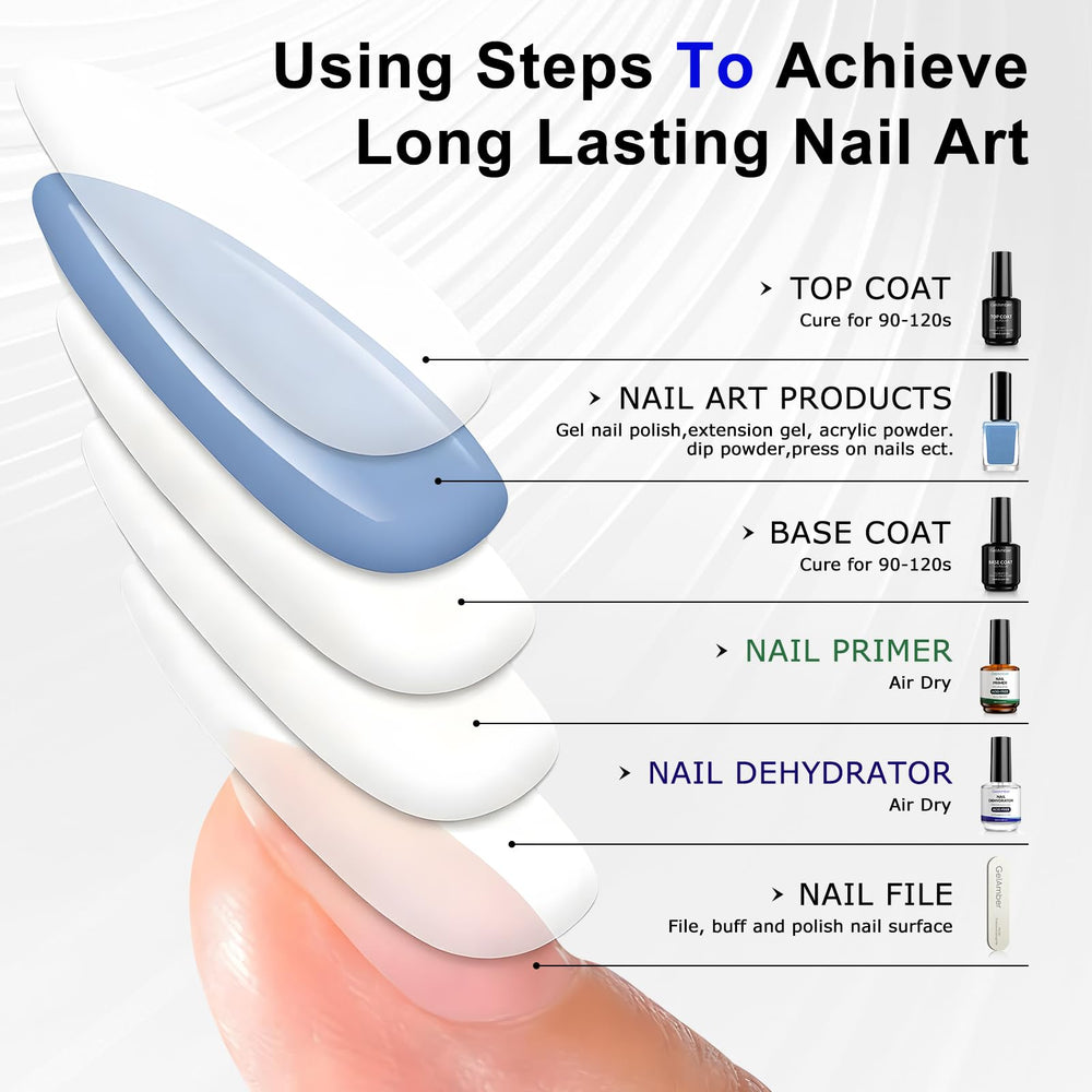 GELAMBER salon manicure setup featuring 15ml bottles