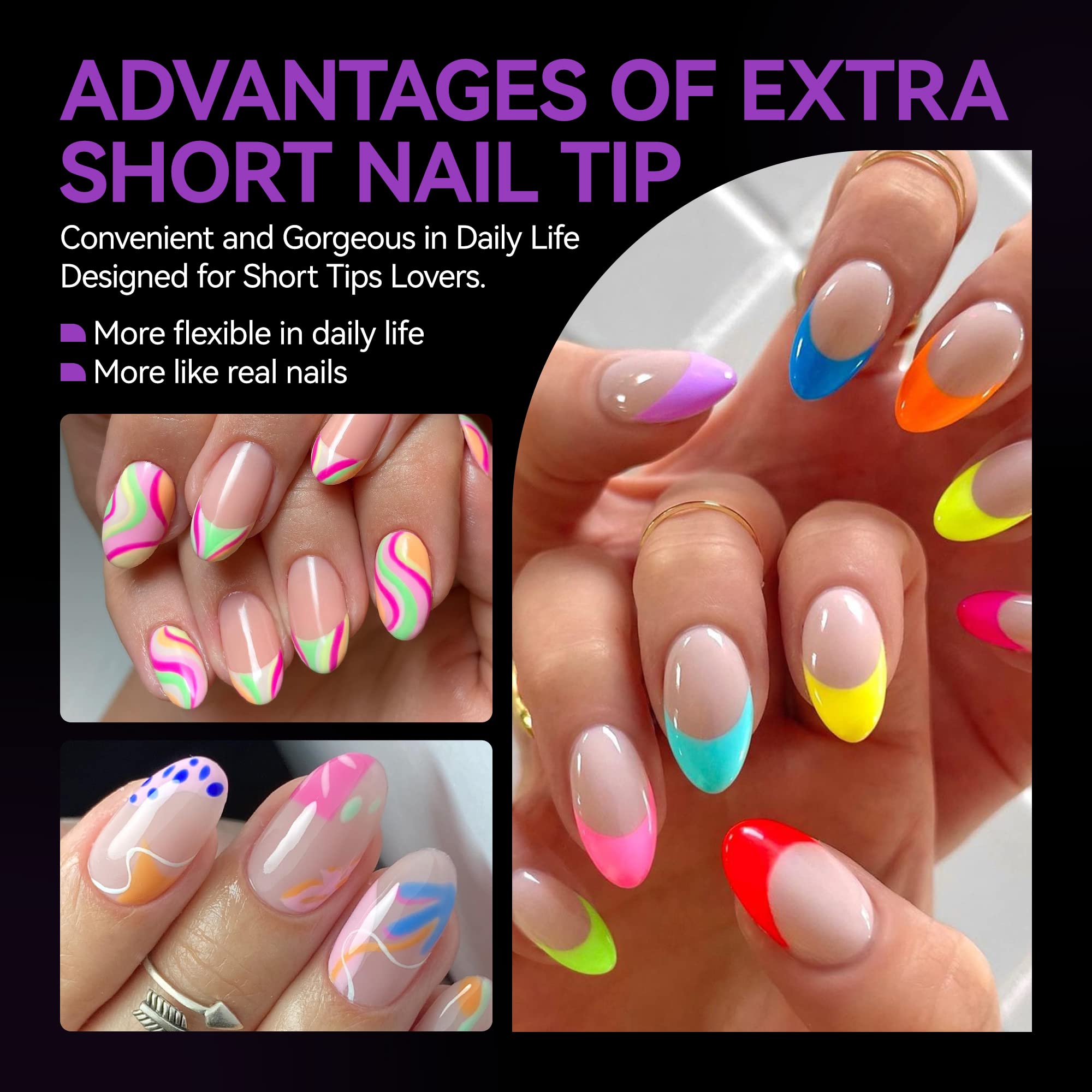 Gelike EC 120-piece nail tip set with ample tips for styling