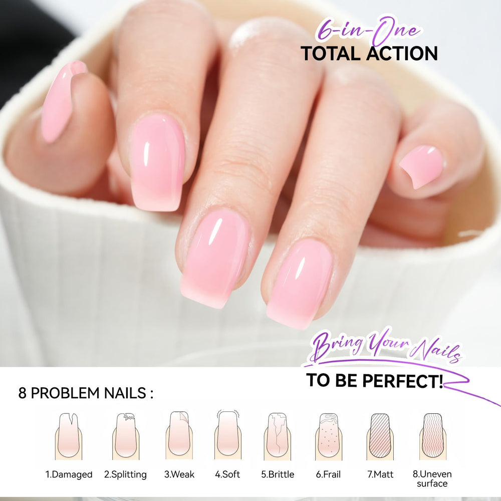 gelike ec 6-in-1 Nail Care bottle highlights damage repair and ridge smoothing