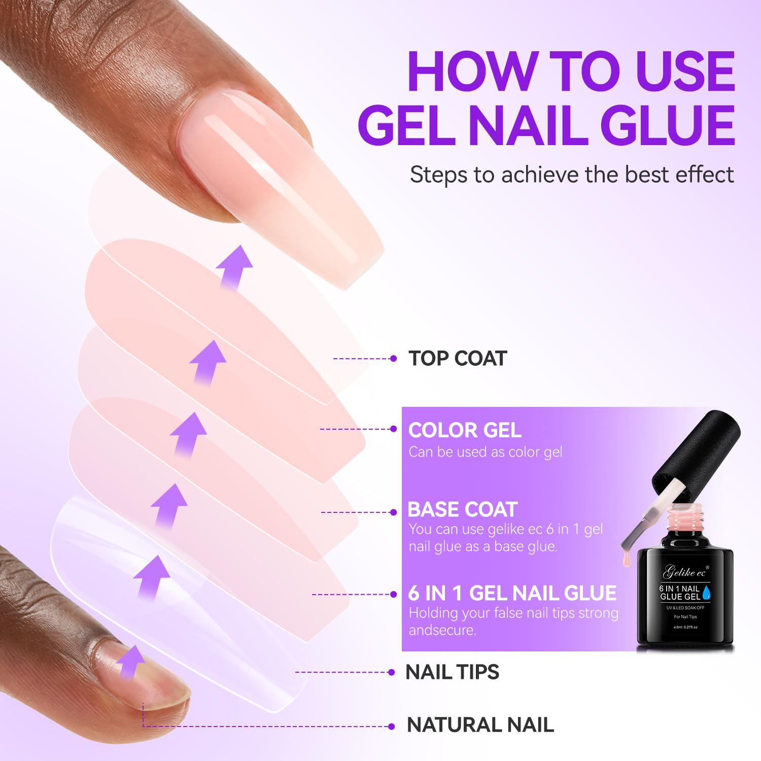 Gelike EC blooming gel adds subtle color blooming.