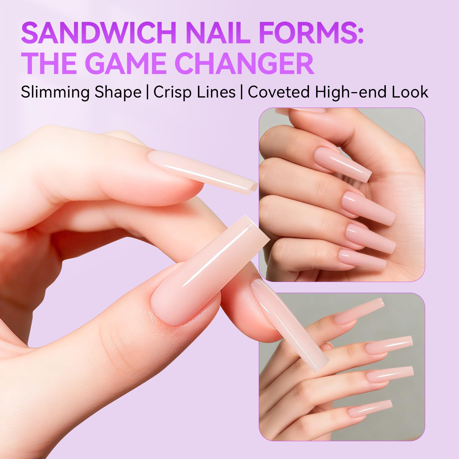 Gelike EC fifteen sizes fit most nail beds for natural to dramatic shapes.