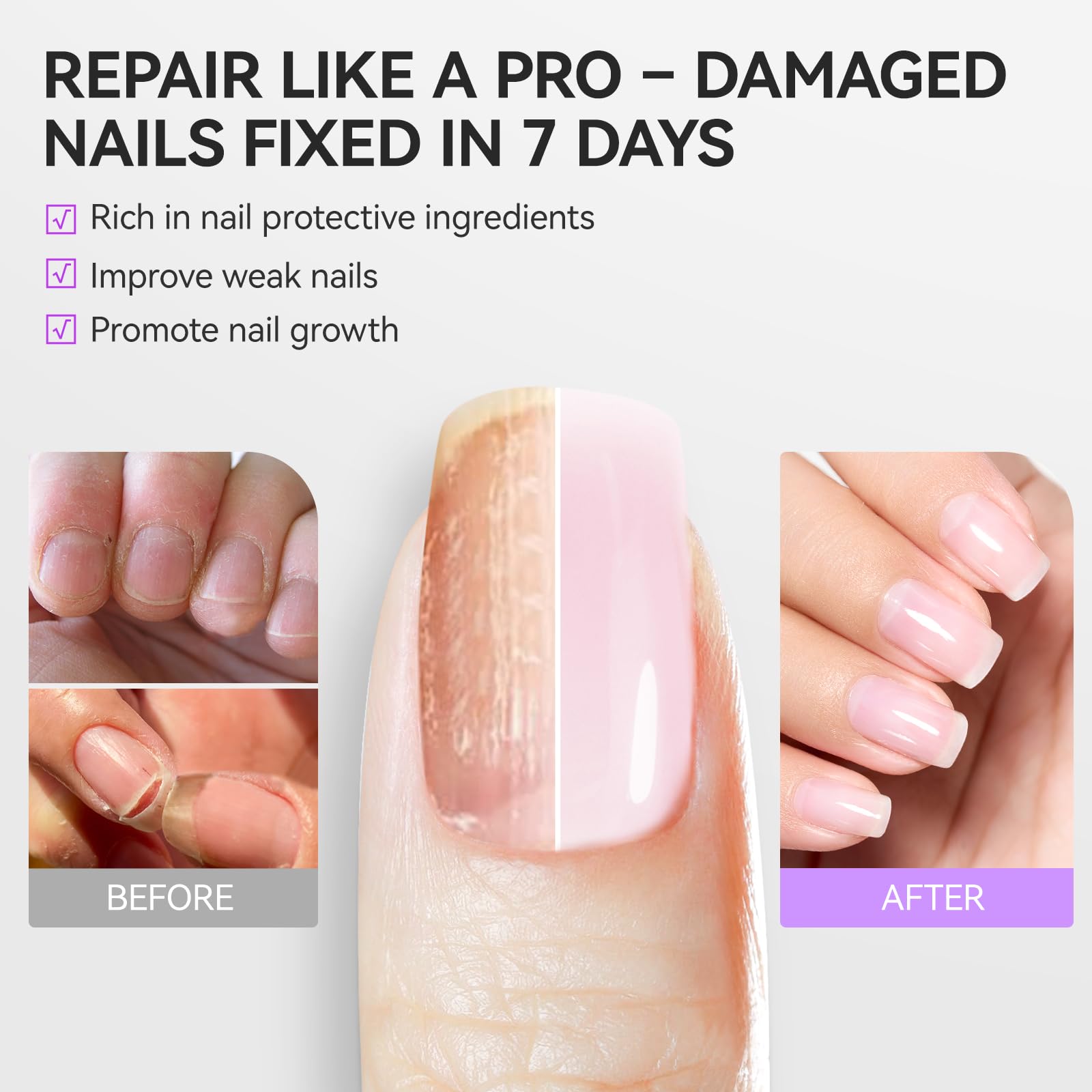 Gelike EC keratin and jojoba nourishing formula for nails.