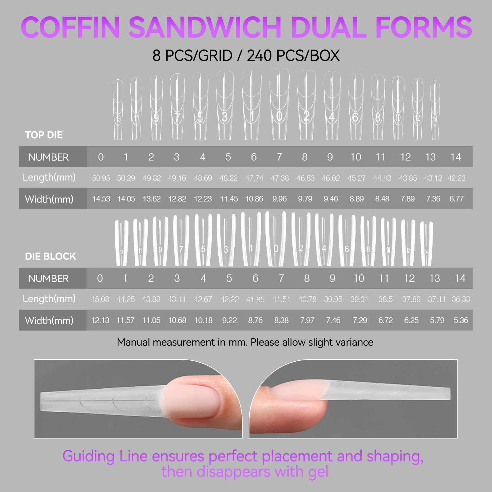 Gelike EC long coffin shapes for elegant extensions.
