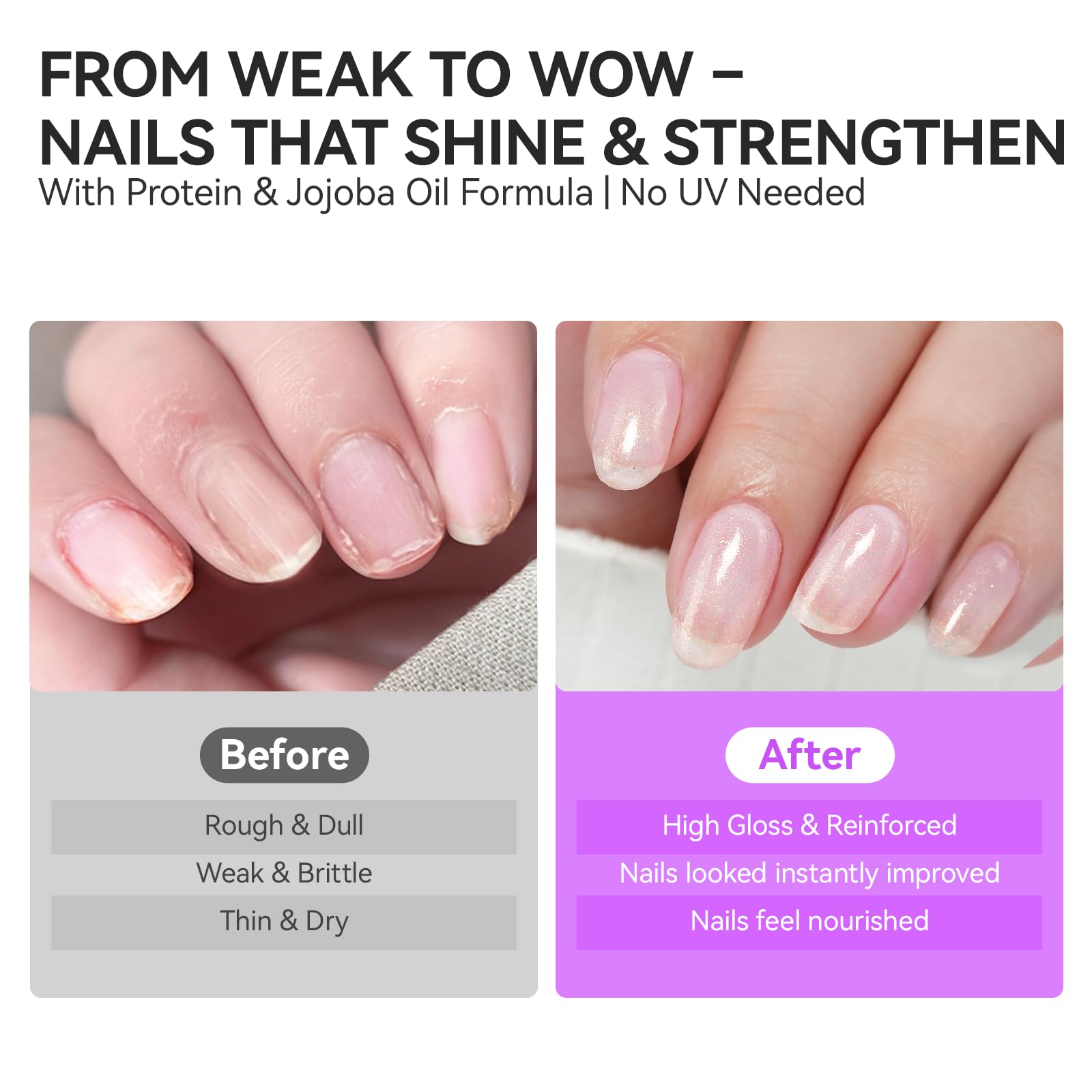 Growth-support montage shows steady growth and durable nails.