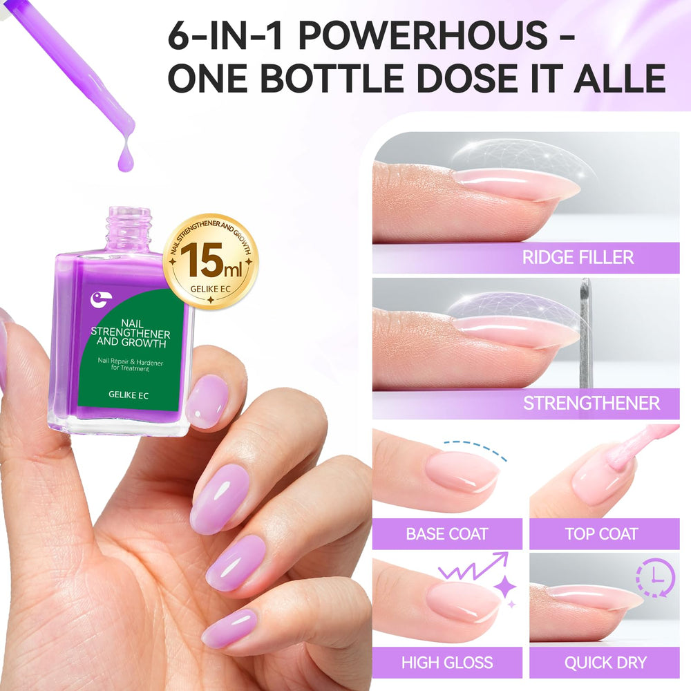 gelike ec 6-in-1 brush demonstrates strong application and nail protection