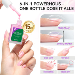 gelike ec 6 in 1 Nail Strengthener demonstrates robust protection for daily nails
