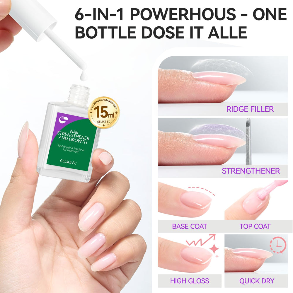 gelike ec nail strengthener brush applying for smooth, even finish