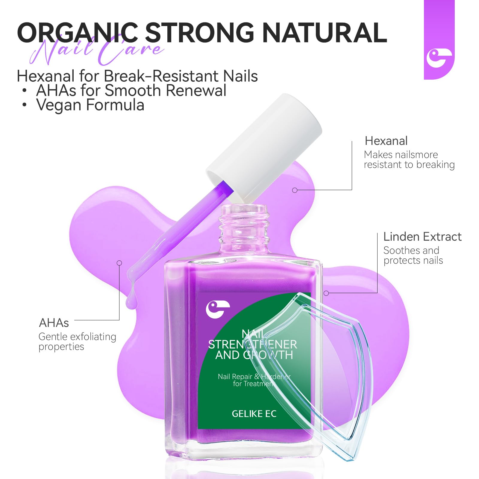 gelike ec natural colours nail hardener growth finish