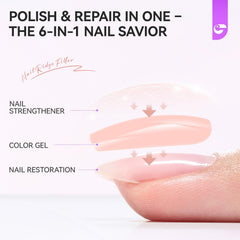 gelike ec Nude Blush nails after application show natural shine