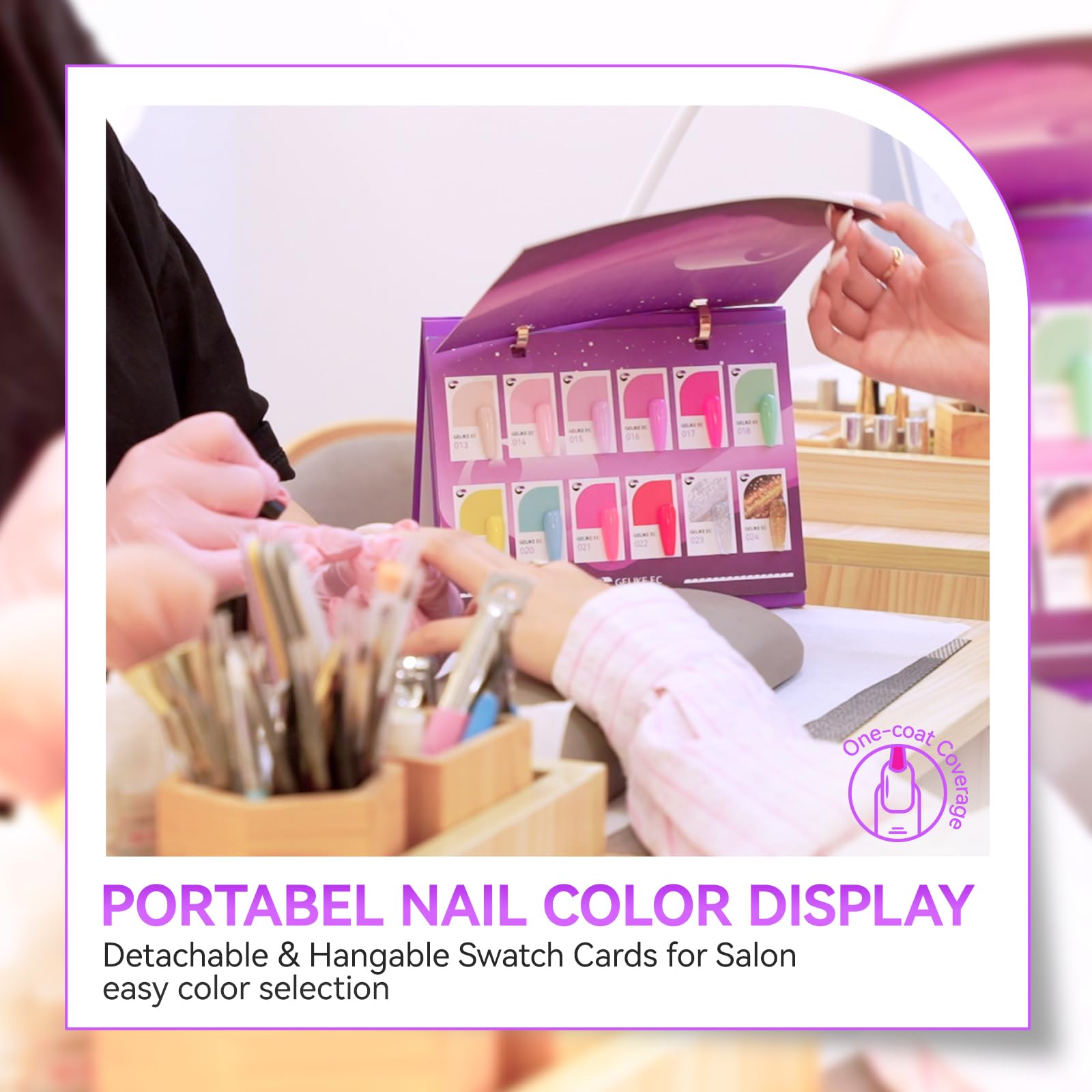 gelike ec Pro one-coat application demonstrates fast coverage for busy nail techs