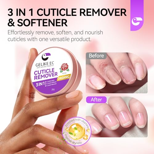 Gelike EC Rose-infused Nourishment close-up enhances nail suppleness and shine.