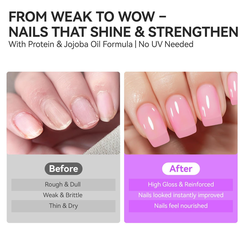 gelike ec Vegan Nail Care formula with keratin and jojoba nourishes nails