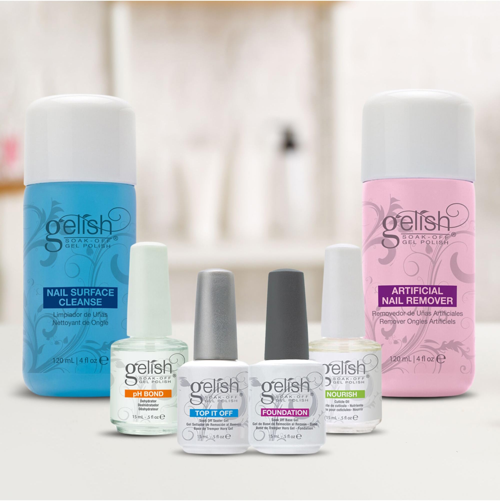 Gelish basic care kit open contents for manicure prep