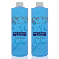 Gelish nail cleanser bottle with pour spout for precise surface prep.