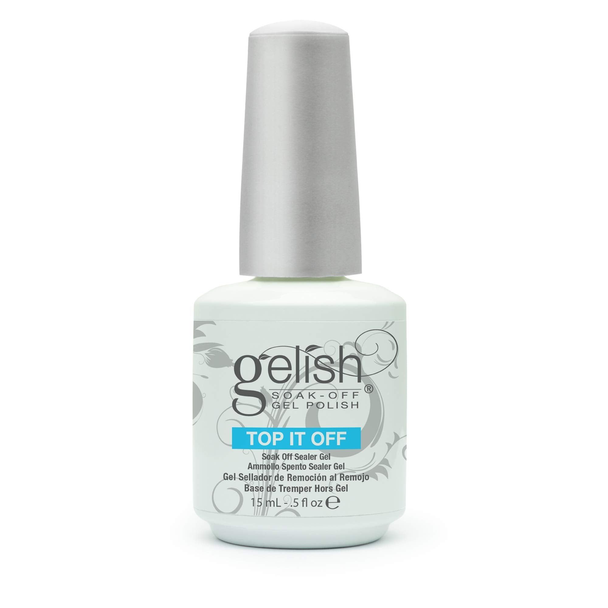 Gelish packaging and brand graphic highlighting quality