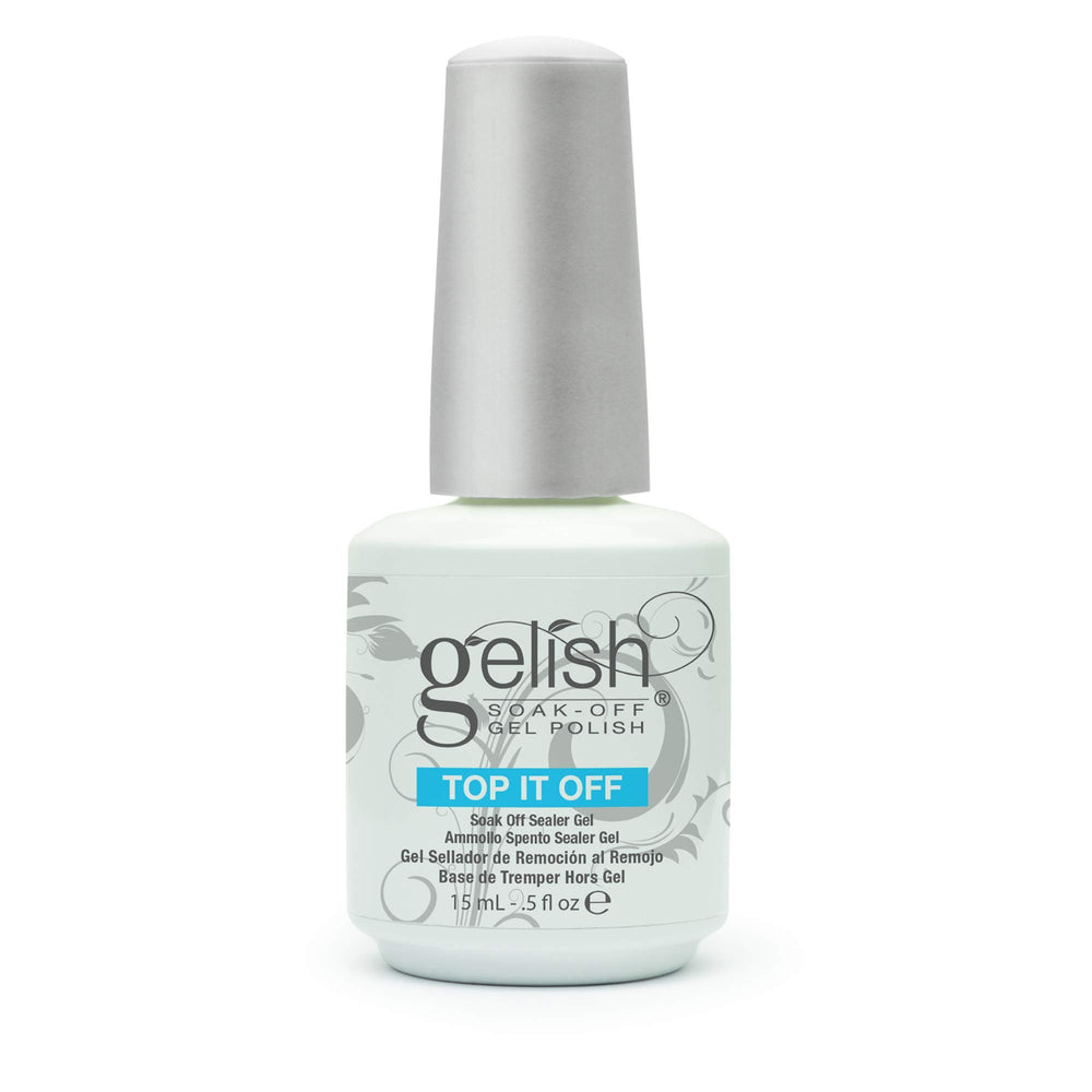 Gelish packaging and brand graphic highlighting quality